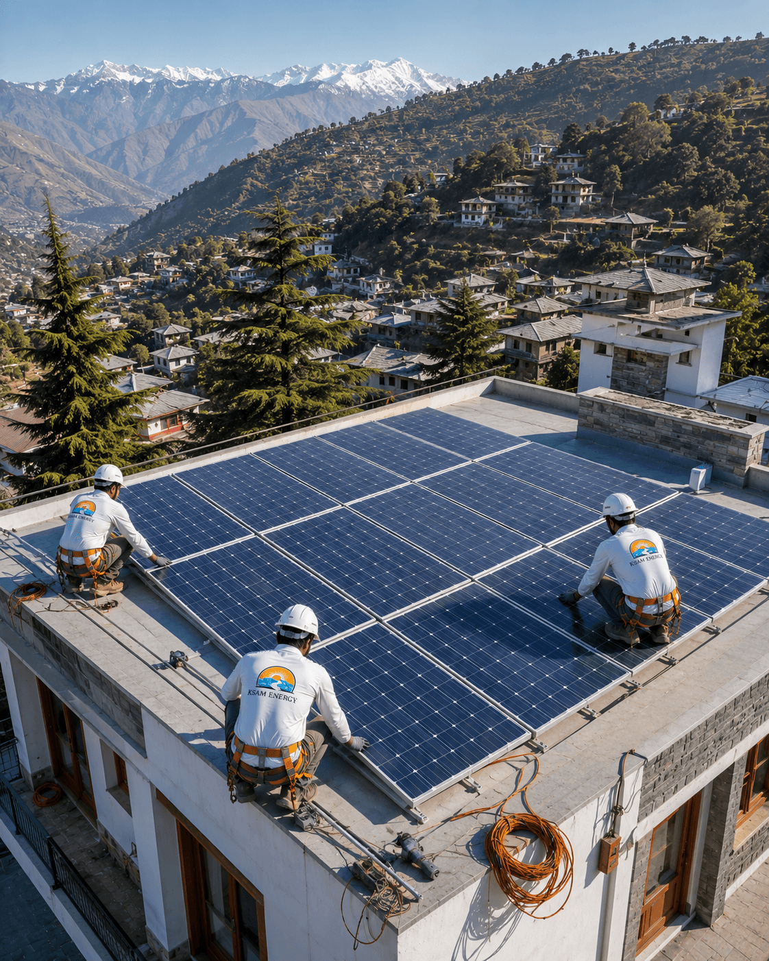 Solar field workers
